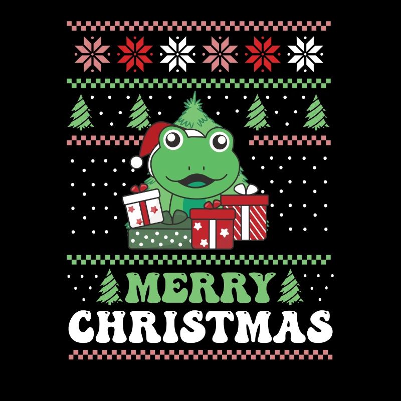 Joyeux Noël rétro moche grenouille de Noël