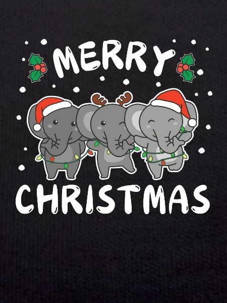Joyeux Noël Mignon Éléphant Noël