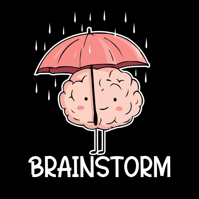 Brainstorm Creativity Humor Brain Cartoon Rain