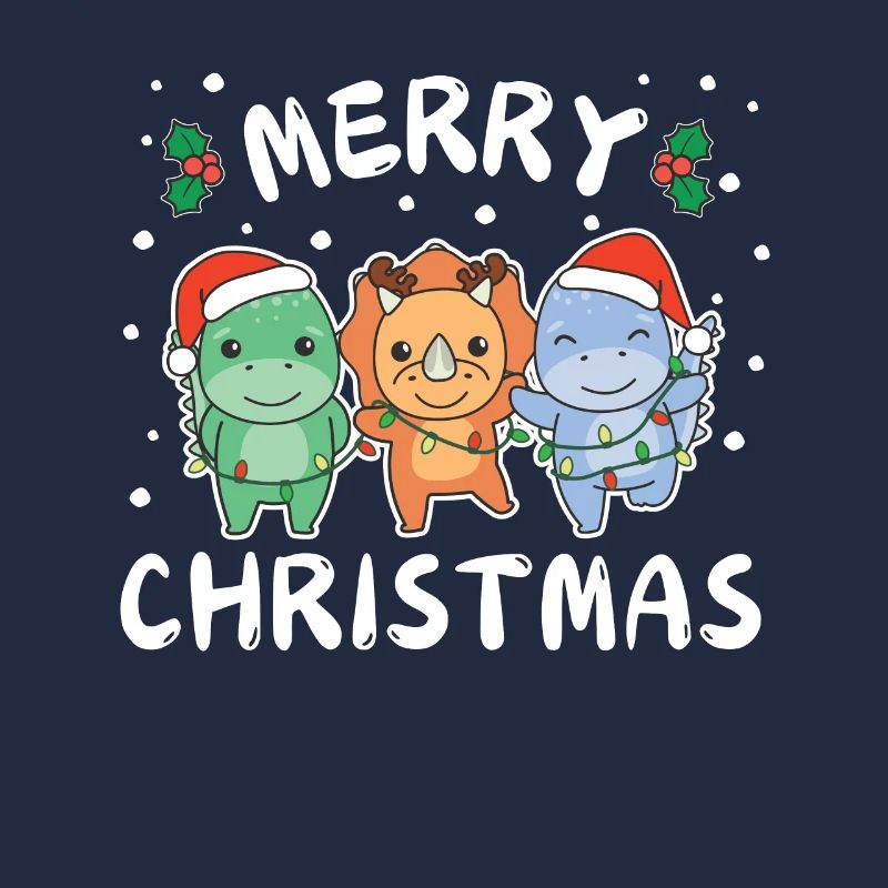 Joyeux Noël Dino mignon Dinos de Noël