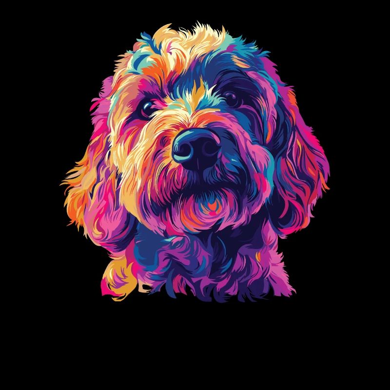 Wasserfarben Farbenfroher Labradoodle