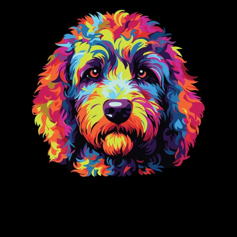 Wasserfarben Farbenfroher Labradoodle