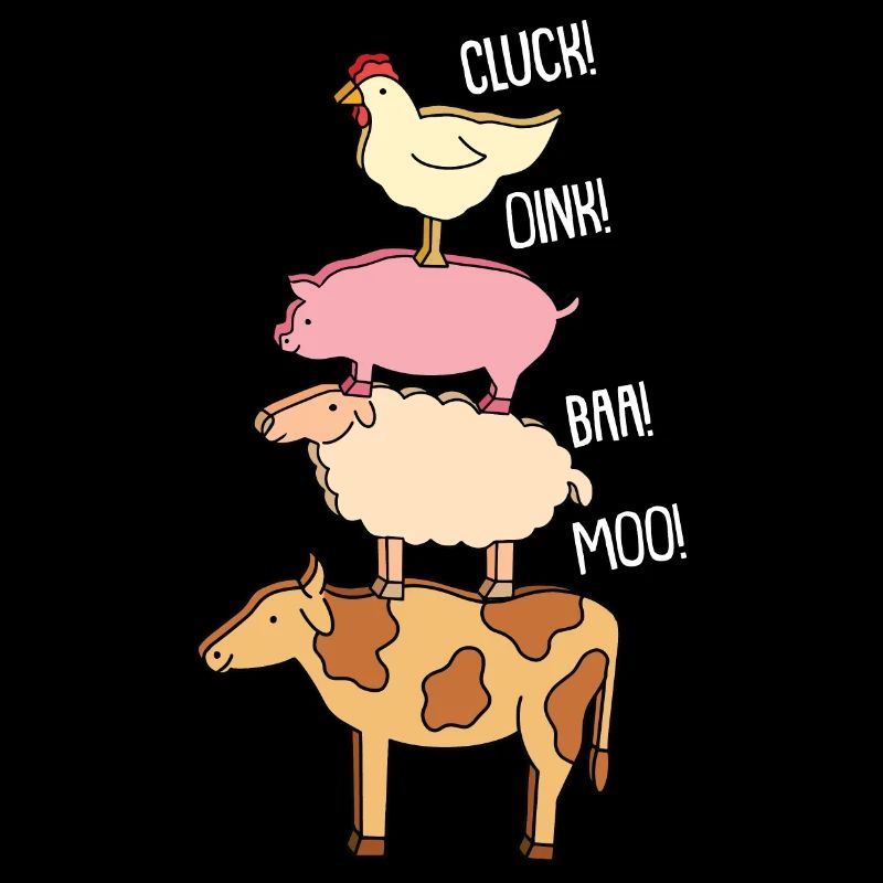 Ferme motif avec poulet mouton porc et vache