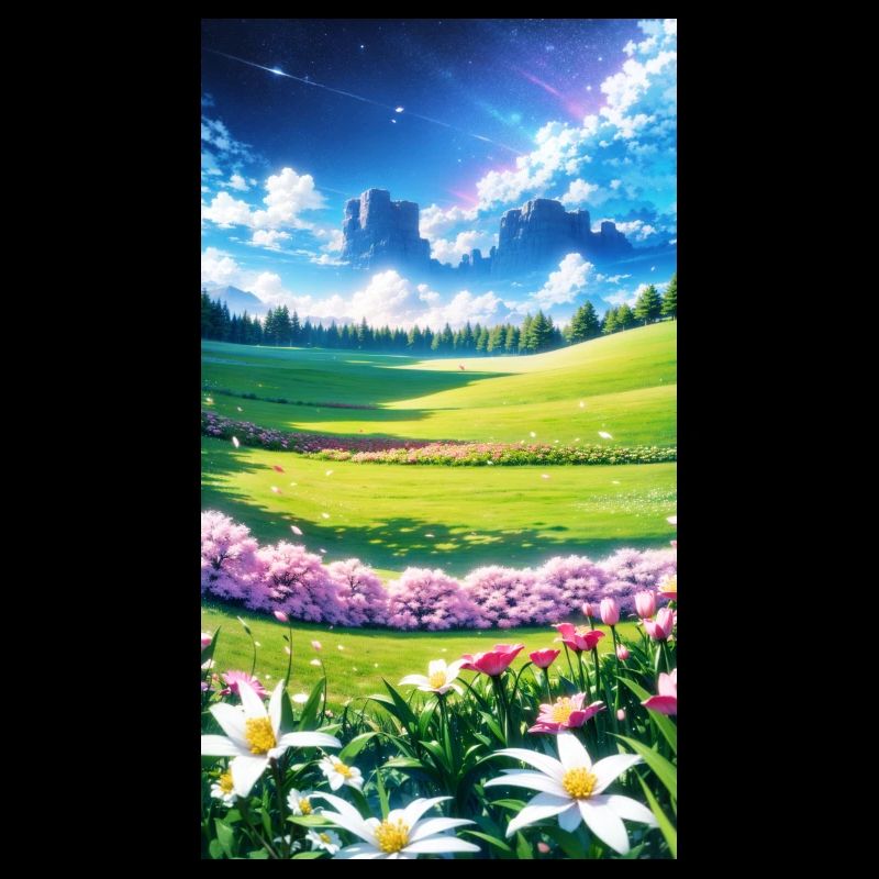 Landschaft mit 4 Bereichen, Generative KI