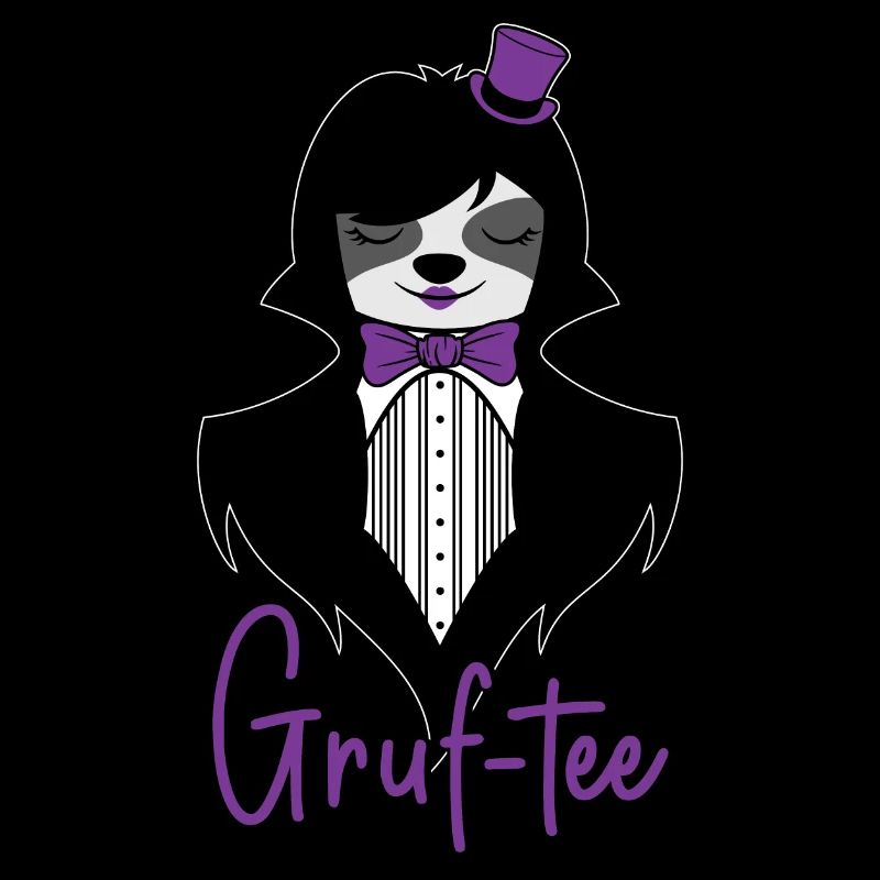 Gruf-Tee Goth Sloth Grufti Gothic Faultier Gruftee