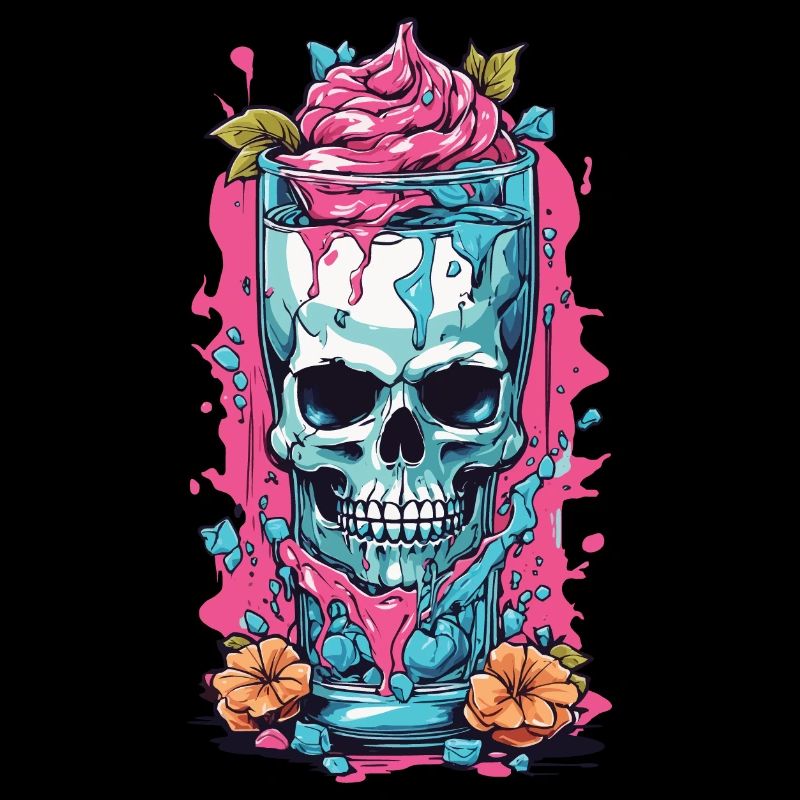 Goth Sundae crâne Weirdcore Pastel gothique