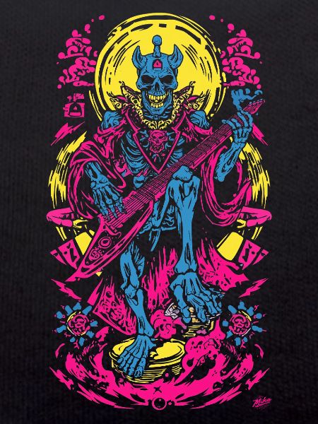 Neon Skeleton Guitarist
