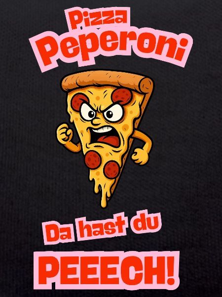 Angry Pepperoni Pizza Cartoon