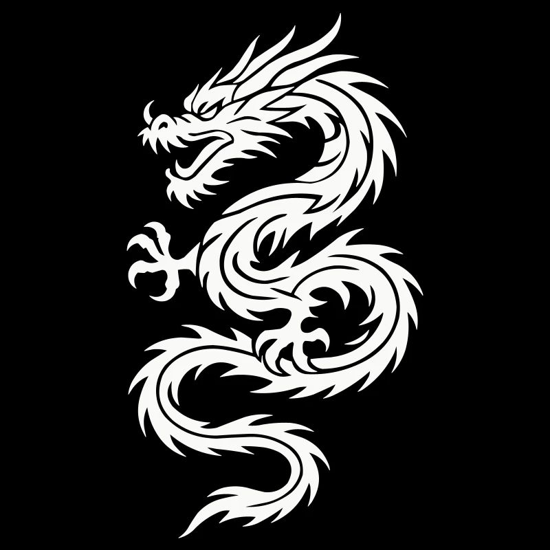 Tribal Dragon Silhouette