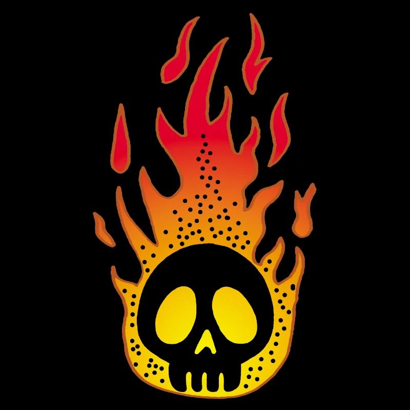 Stilisierter Flammender Schädel