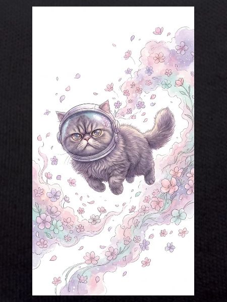 Space cat in flower magic