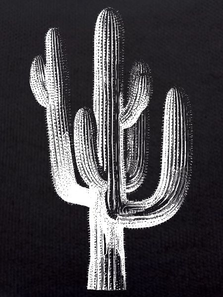 White Cactus Silhouette Desert Art