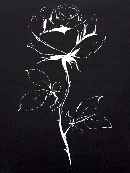 White Rose Silhouette on Black