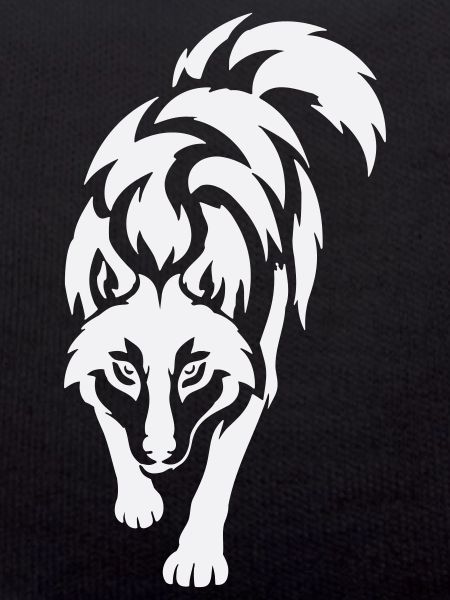 Wolf's silhouette in contrast