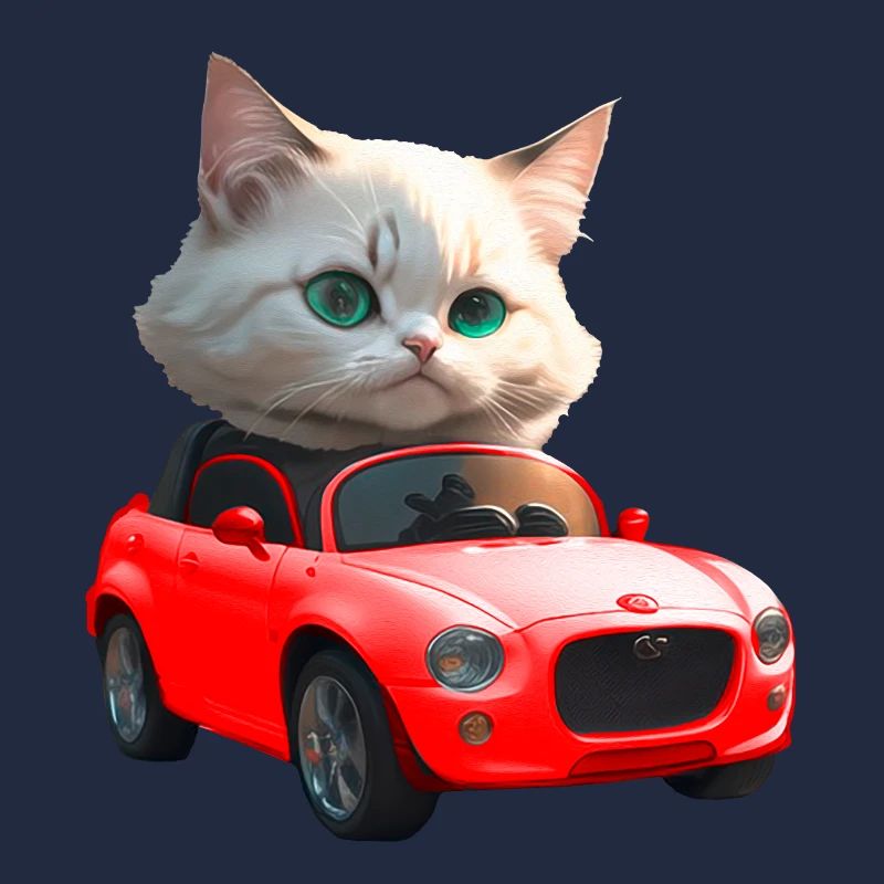 Cat drives convertible