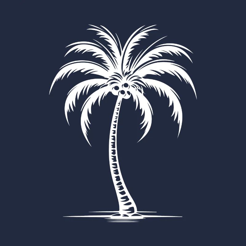 Palm tree holiday symbol silhouette