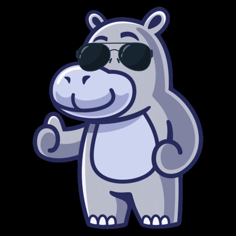 Coole Sonnenbrille Hippo Tier Geschenk Nilpferd