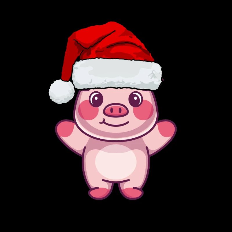 Cadeau d’animal de ferme Père Noël Cochon