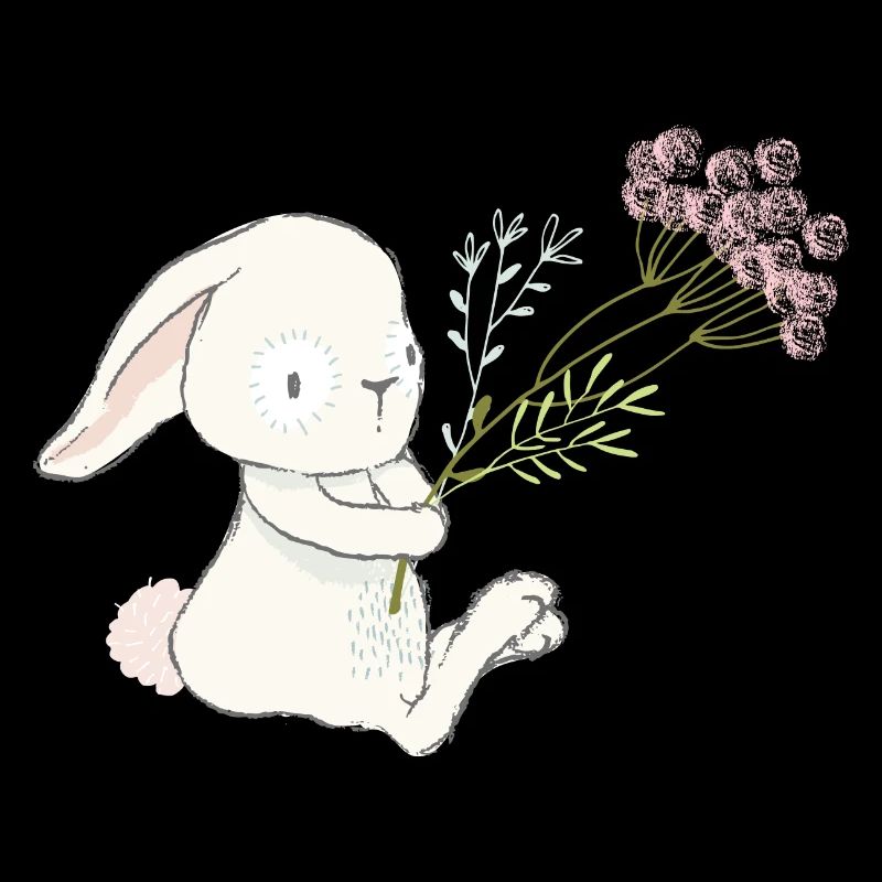 Bunny holding flower 01