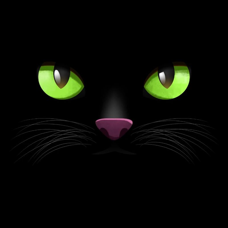 Visage de chat Yeux verts