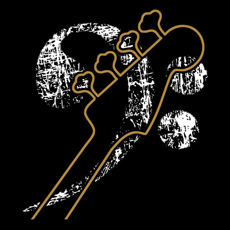 Clé de basse. Bass Clef, Basse-Guitare distressed