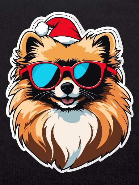 Pomeranian Christmas Drawing