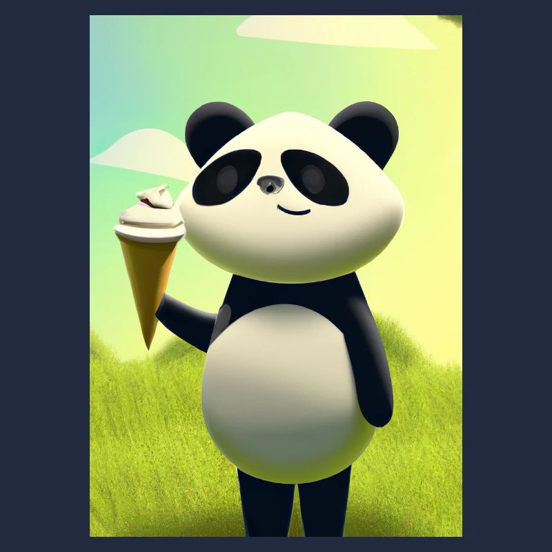 Panda mit Eiscreme