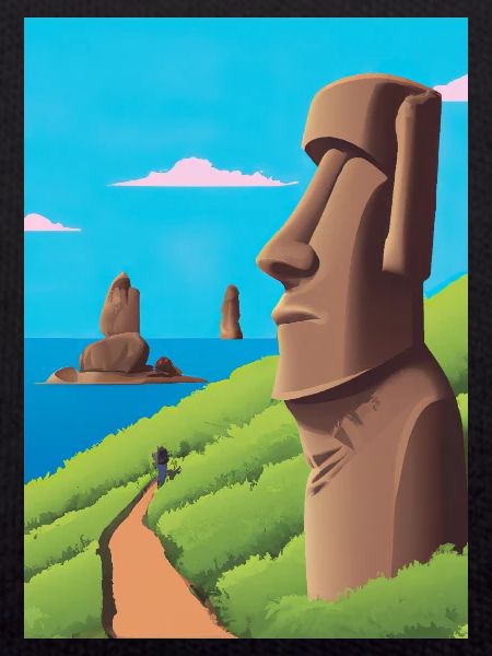 Monumentale Moai-Statuen