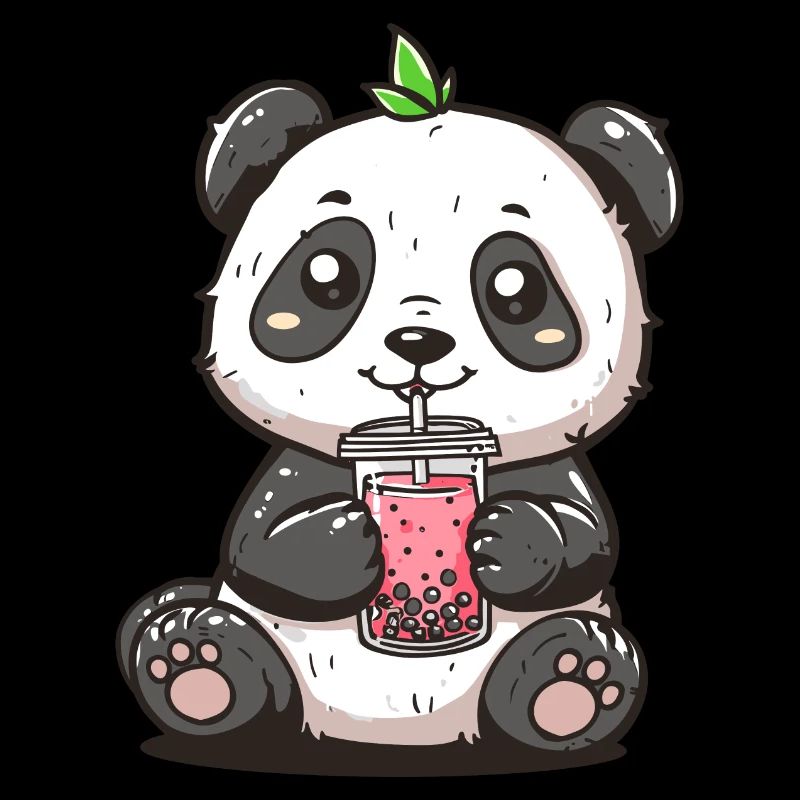 Niedlicher Panda mit Tee