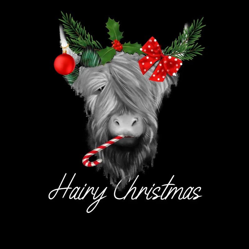 Hairy Christmas Scottish Highland Cattle