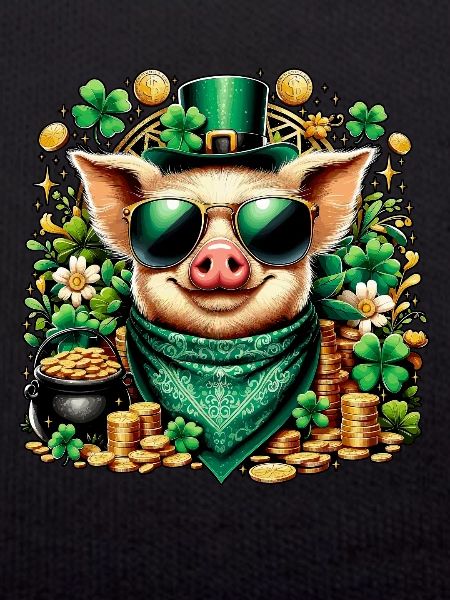 Cool pig with shamrock