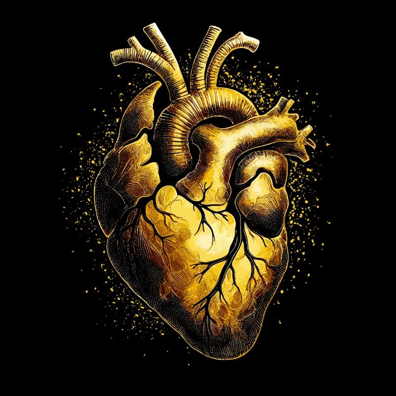Anatomisches goldenes Herz