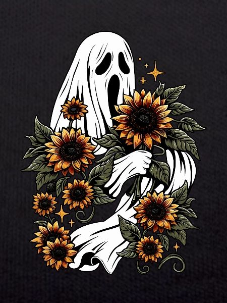 Creepy Ghost With Sunflowers