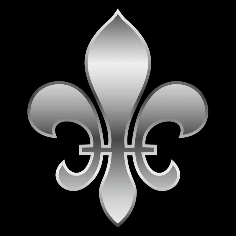 Fleur de Lys / Fleur de Lis Aspect argent métallisé