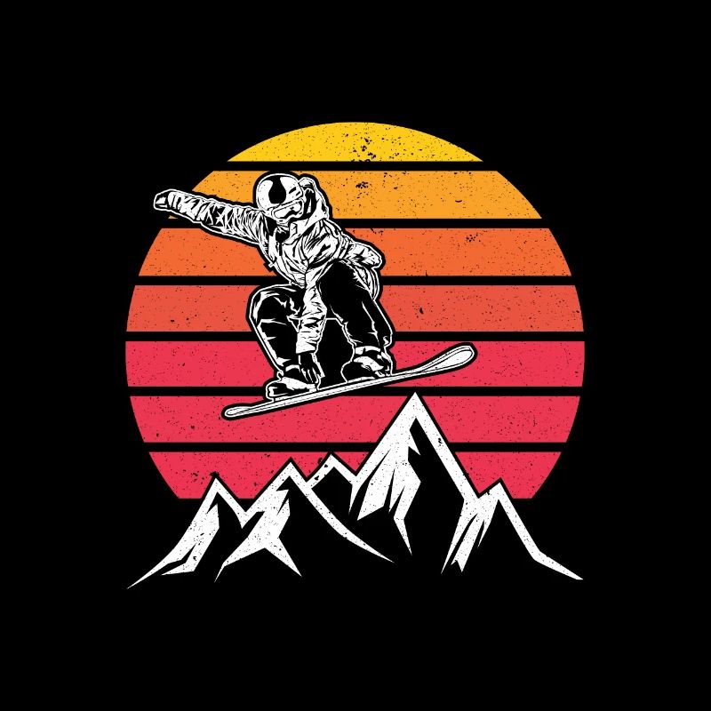 Snowboarden Snowboard Ski Retro Geschenk