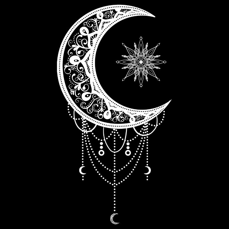 Boho moon star gothic moon and star