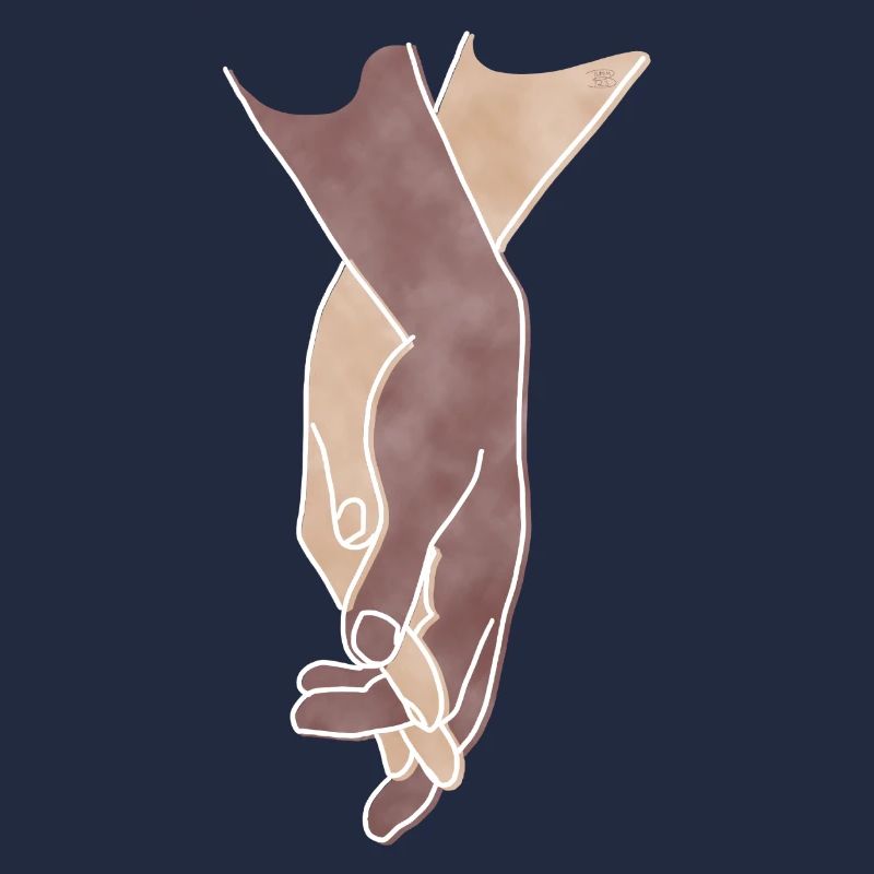 "Getting Close", Boho Line Art Design, Serie Hands