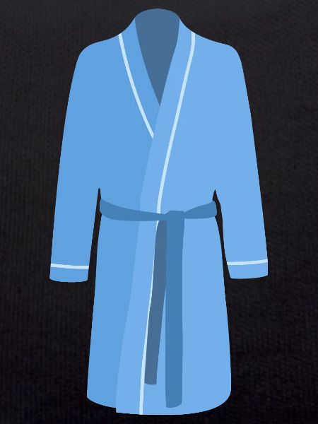 blue bathrobe