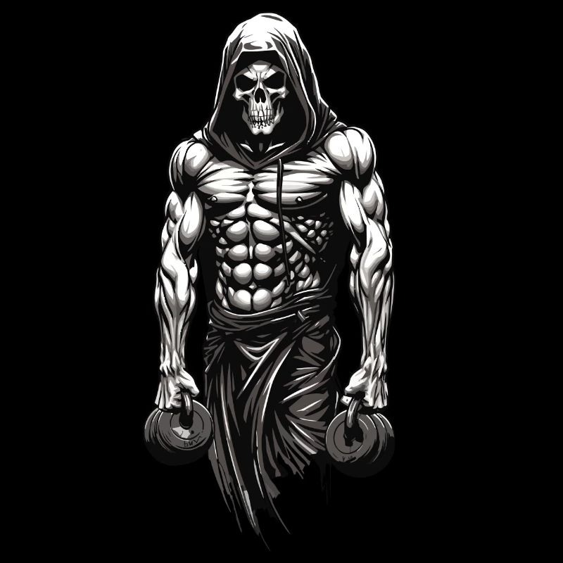 Kraftvolles Bodybuilder Skelett Training Design