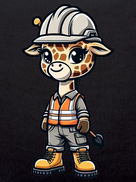 Cute Giraffe Construction Worker