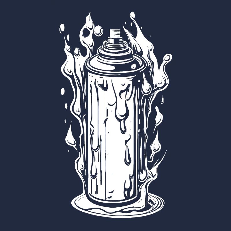 Comic Spray Can with Drops and Flames