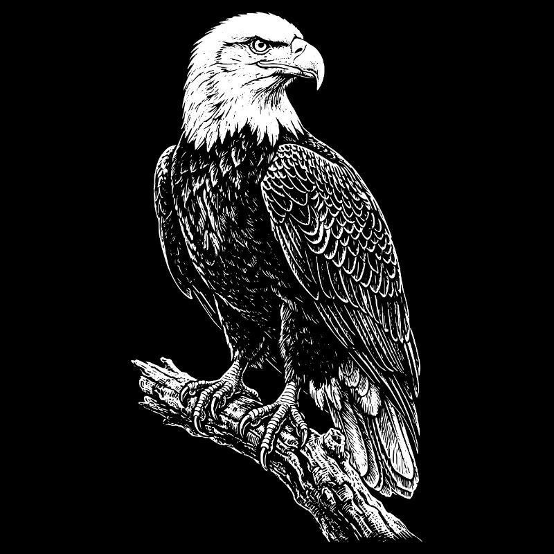 Perched Eagle Silhouette