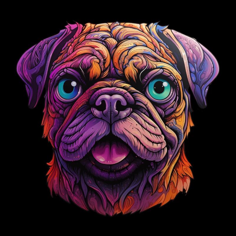Mops farbenfroh
