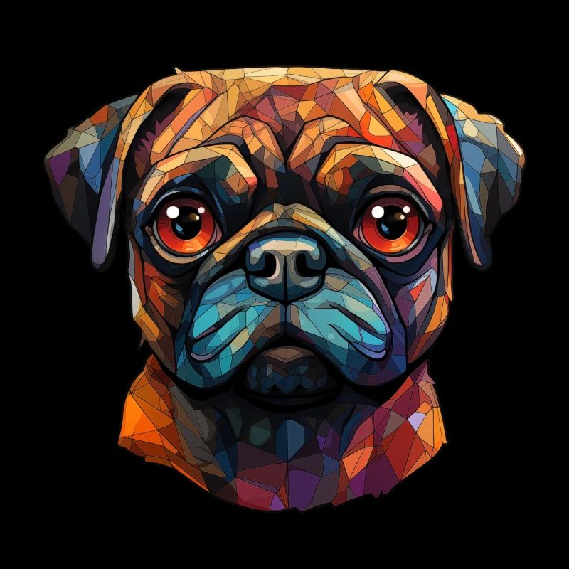 Mops Retro Farben vintage