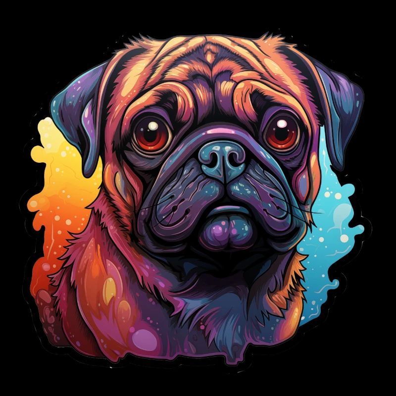 Pug Splashes of Paint