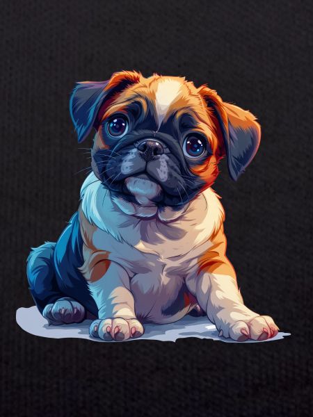 Mops Welpen sitzend