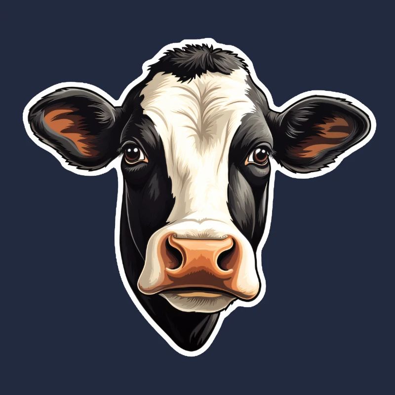 Cow's head, black and white spotted Holstein cattle
