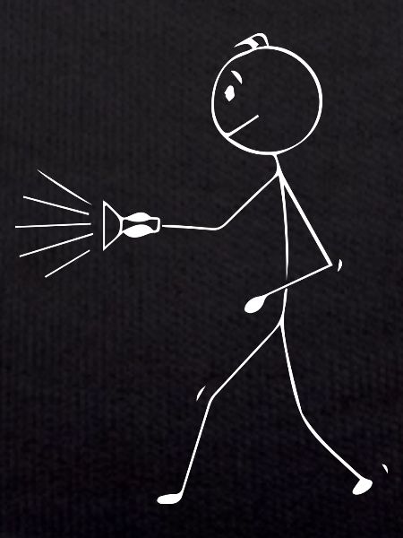 Stick figure with flashlight