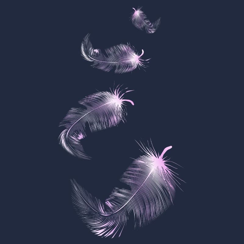 four soft pink feathers