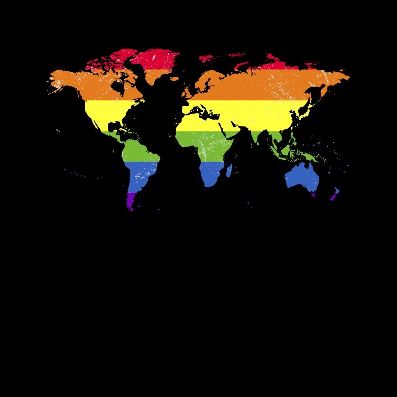 Drapeau de carte du monde arc-en-ciel - tolérance - coloré